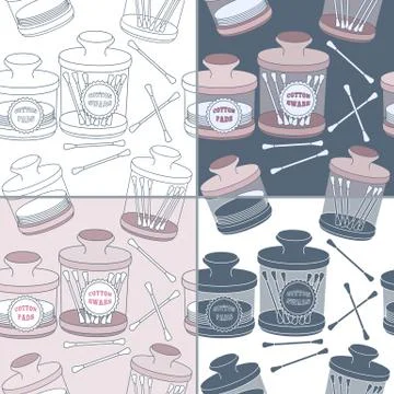 Seamless patterns with Thai massage, spa elements Stock Illustration