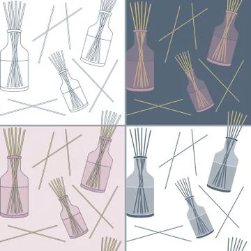 Seamless patterns with Thai massage, spa elements Stock Illustration