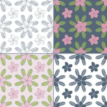 Seamless patterns with Thai massage, spa elements Stock Illustration