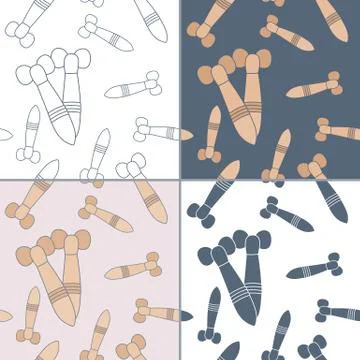 Seamless patterns with Thai massage, spa elements Stock Illustration