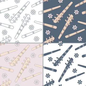 Seamless patterns with Thai massage, spa elements Stock Illustration