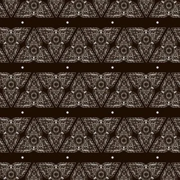 Seamless patterns with Thailand Ethnic triangle floral ornaments Stock Illustration