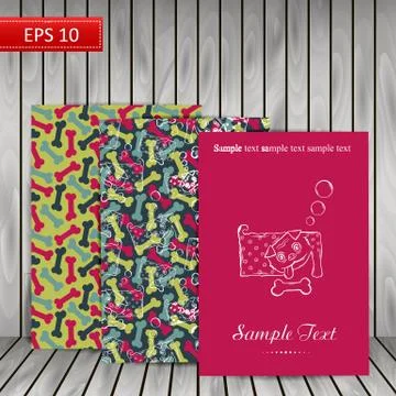 Seamless patterns under a mask.A series of strange animals. Cr Stock Illustration