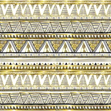 Seamless patterns with white, black, gold, zigzag lines and points, striped.. 스톡 일러스트