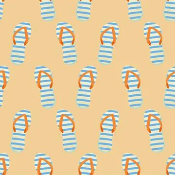 Seamless pattern,summer flip-flop, vector illustration, wrapping paper Stock Illustration