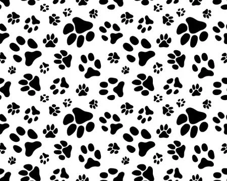 Seamless of paws Stock Illustration