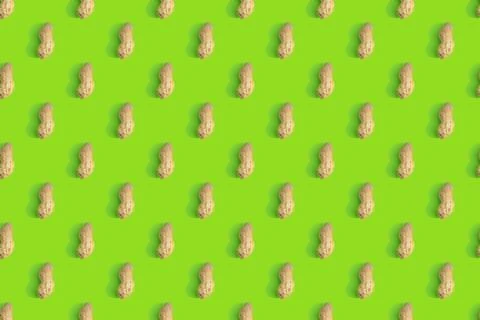 Seamless peanut nut pattern with hard shadow Fotos Stock