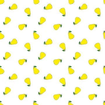 Seamless pear pattern.  Vector. Cartoon background for kids Stock Illustration