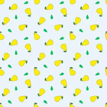 Seamless pear pattern.  Vector. Cartoon background for kids Illustrazione stock