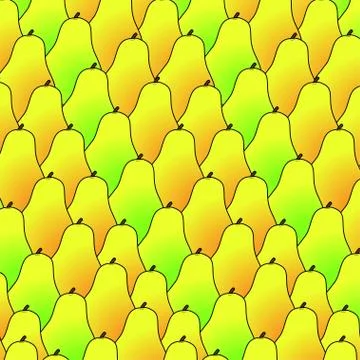 Seamless pears pattern. Vector background. gradient . Stock Illustration