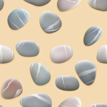 Seamless pebbles on sand. plus EPS10 Stock Illustration