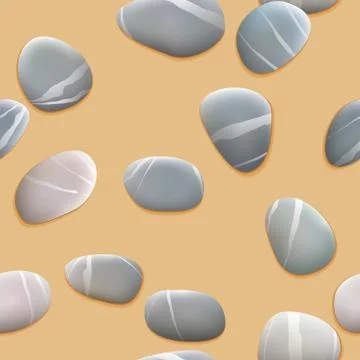 Seamless pebbles on sand. plus EPS10 Illustrazione stock
