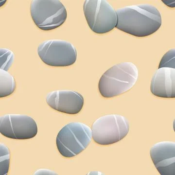 Seamless pebbles on sand. plus EPS10 Stock Illustration