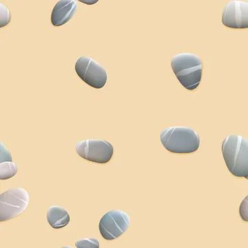 Seamless pebbles on sand. plus EPS10 Stock Illustration