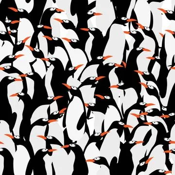 Seamless penguins pattern Seamless pattern with little cute penguins Copyr... Stock Photos