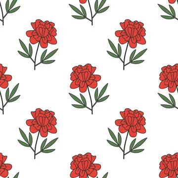 Seamless peony pattern Stock Illustration
