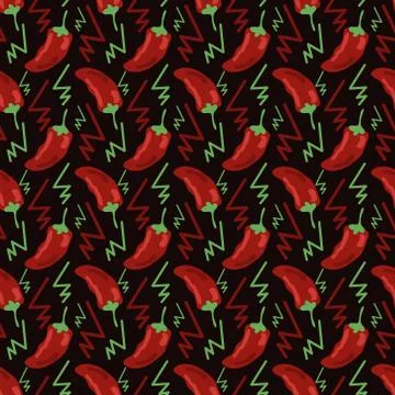 Seamless pepper pattern Stock Illustration