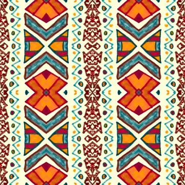 Seamless peruvian pattern. Hand drawn aztec illustration. Illustrazione stock