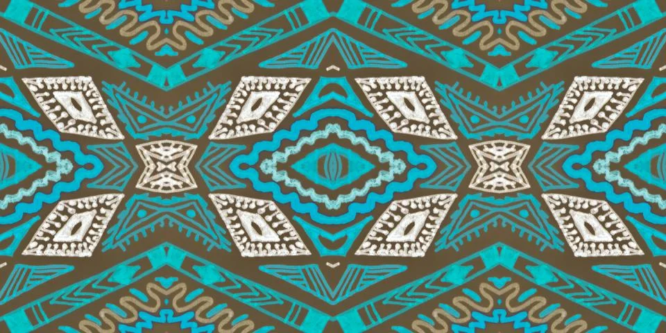 Seamless peruvian pattern. Hand drawn aztec illustration. Stock-Illustration