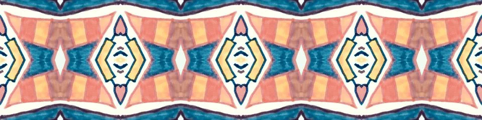 Seamless peruvian pattern. Hand drawn aztec illustration. Stock Illustration