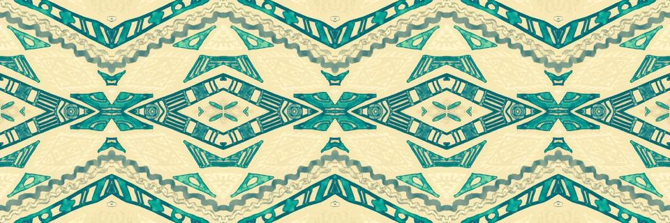 Seamless peruvian pattern. Hand drawn aztec illustration. Stock Illustration