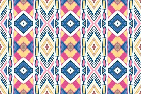Seamless peruvian pattern. Hand drawn aztec illustration. Illustrazione stock