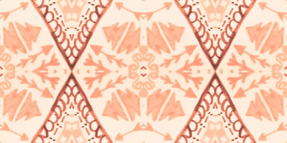 Seamless peruvian pattern. Hand drawn aztec illustration. Stock Illustration