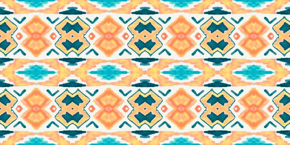 Seamless peruvian pattern. Hand drawn aztec illustration. Stock Illustration