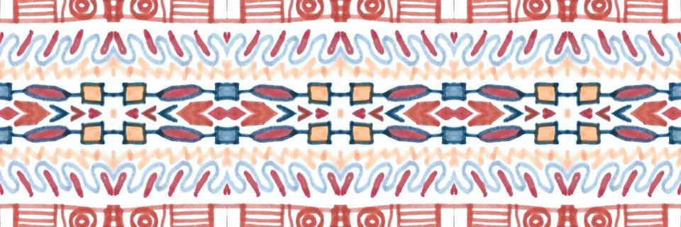 Seamless peruvian pattern. Hand drawn aztec illustration. Ilustración de archivo