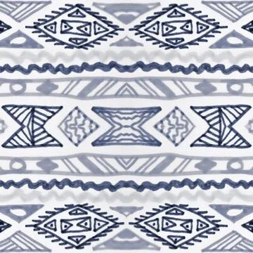 Seamless peruvian pattern. Hand drawn aztec illustration. Stock Illustration