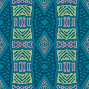 Seamless peruvian pattern. Hand drawn aztec illustration. Illustrazione stock