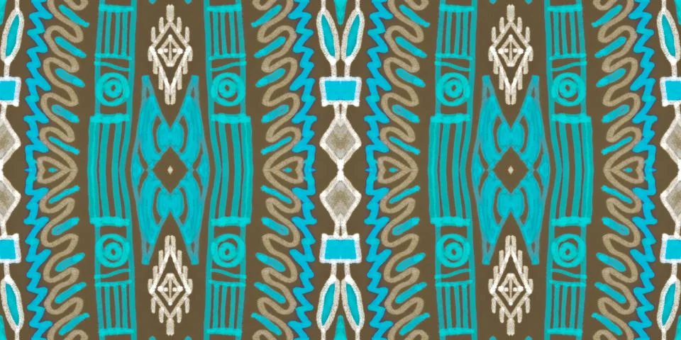 Seamless peruvian pattern. Hand drawn aztec illustration. Ilustración de archivo
