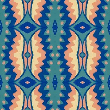 Seamless peruvian pattern. Hand drawn aztec illustration. Illustrazione stock