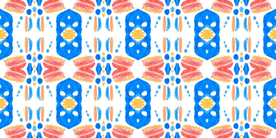 Seamless peruvian pattern. Hand drawn aztec illustration. Stock Illustration