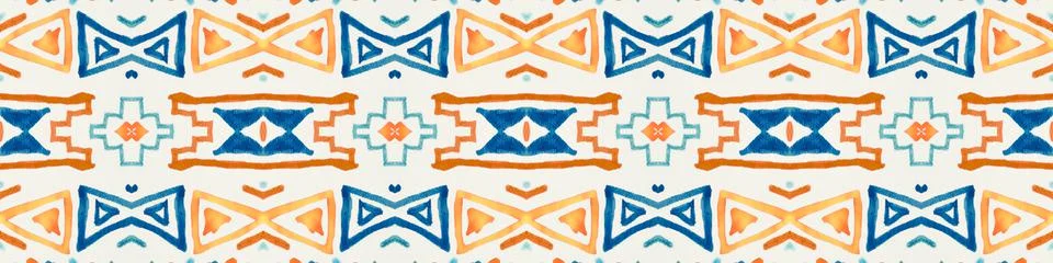 Seamless peruvian pattern. Hand drawn aztec illustration. Stock Illustration