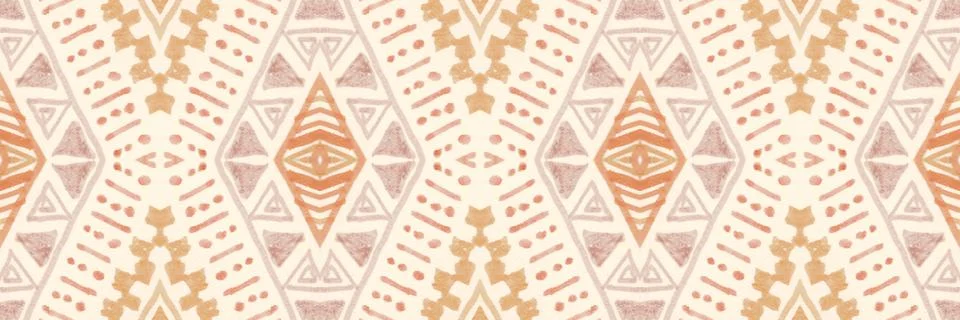 Seamless peruvian pattern. Hand drawn aztec illustration. Stock Illustration