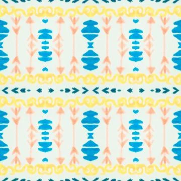 Seamless peruvian pattern. Hand drawn aztec illustration. Stock Illustration