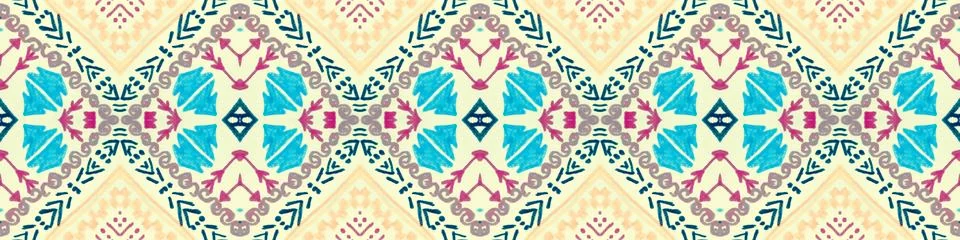 Seamless peruvian pattern. Hand drawn aztec illustration. Stock Photos