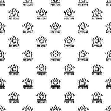Seamless pet store logo pattern background for animals Stock Illustration