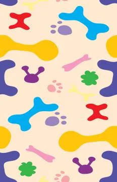 Seamless Pet Supplies Pattern Stock Illustration