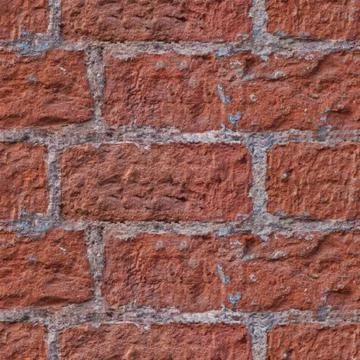 Seamless photo pattern of red brick wall. Suitable for town design or game le Stock Photos