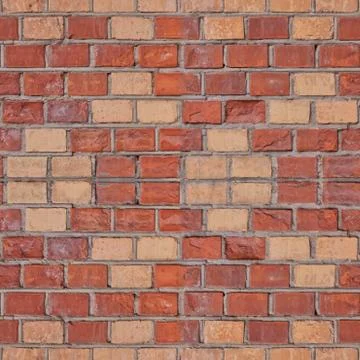 Seamless photo pattern of red broken bricks rhombus. Stock Photos