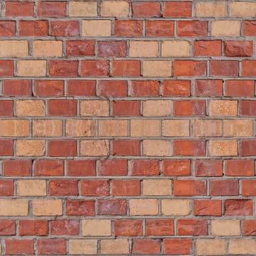 Seamless photo pattern of red broken bricks rhombus. Stock Photos