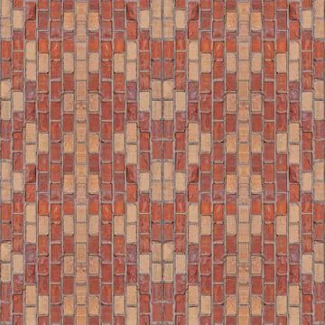Seamless photo pattern of red broken bricks rhombus. Stock Photos
