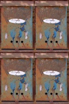 Seamless photo texture of mailbox stack with rust Stock Photos