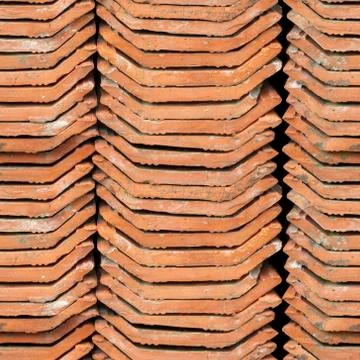 Seamless photo texture of stack of Dutch roof tile Stock Photos
