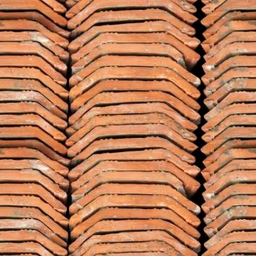 Seamless photo texture of stack of Dutch roof tile Stock Photos