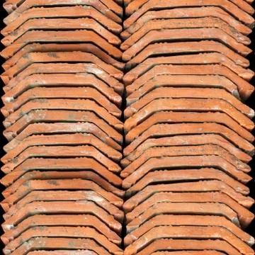Seamless photo texture of stack of Dutch roof tile Stock Photos
