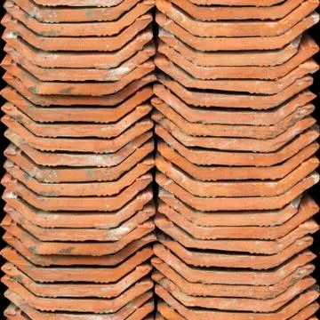 Seamless photo texture of stack of Dutch roof tile Stock Photos