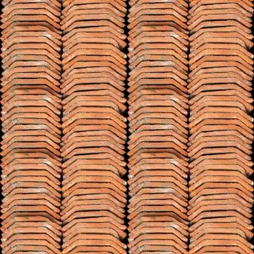 Seamless photo texture of stack of Dutch roof tile Stock Photos